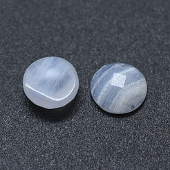天然ブルーレースアゲートのカボション  多面カット  半円/ドーム  6x2.5mm&nbsp;G-G795-04-01