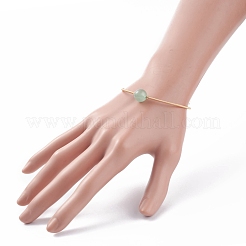 Natural Pearl & Green Aventurine Round Beaded Wrap Cuff Bangle&nbsp;BJEW-JB07923-04