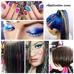 DIYの髪作り  レーザーファイバーヘアウィッグ付き  ヘアエクステンションアクセサリー  アルミ製マイクロリング  木製ハンドル、鉄のかぎ針編みフック針、ジュエリーペンチ  鉄チェーンノーズプライヤー  ミックスカラー  930mm&nbsp;DIY-PH0026-13