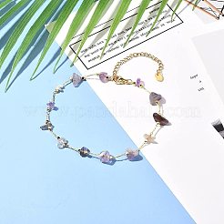 10Pcs Natural Mixed Gemstone Chip Beaded Anklets Set&nbsp;AJEW-PH0004-76