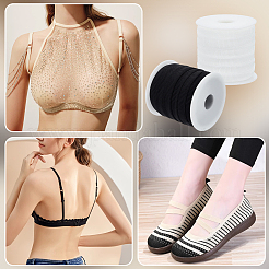 20M 2 Colors Flat Nylon Elastic Cords with Wavy Edge&nbsp;OCOR-FG0002-44