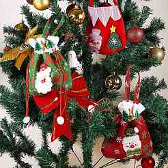 7Pcs 7 Style Christmas Non-woven Fabrics Candy Bags Decorations&nbsp;ABAG-SZ0001-16