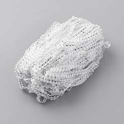 メタリック糸レースリボン  ジャカードリボン  服飾材料  ホワイト  1/4インチ（8mm）  約125~140/束&nbsp;OCOR-WH0058-62K