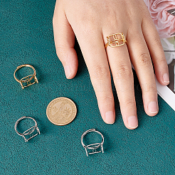 4Pcs 2 Colors Adjustable Brass Ring Components&nbsp;KK-PH0005-29