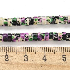 ベーキングペイント合成ターコイズビーズ連売り  エナメル  ディスク  ブラック  4.5x2~2.5mm  穴：1mm  約155個/連  15.24''（38.7センチメートル）&nbsp;G-H060-02A-05