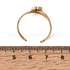 Oval 304 Stainless Steel Open Cuff Bangle Makings with Bezel Tray&nbsp;SA-CBABF3F-02G-02