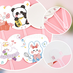 紙製手持ち扇風機30個  空白の絵画ファン  子供のための diy 工芸品  パンダ  ホワイト  276x171mm&nbsp;DIY-SP0002-06