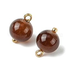 合金ガラスペンダント  ラウンドチャーム  ゴールドカラー  キャメル  13.5~15x10mm  穴：2mm&nbsp;GLAA-P080-03G-08