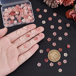 合成サンゴ染めビーズ120個  花  7.5x8x2.5mm  穴：1mm&nbsp;G-NB0005-84