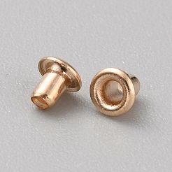真鍮製バッグ材料アイレットリングパーツ  フラットラウンド  ライトゴールド  4x4mm  穴：1.5mm.&nbsp;FIND-WH0260-25A-LG