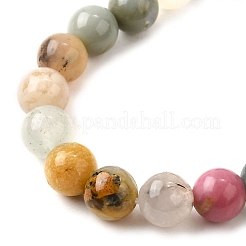 Natural Quartz Crystal & Rhodochrosite & Rose Quartz & Amethyst & Strawberry Quartz & Tourmalinated Quartz/Black Rutilated Quartz Beads Strands&nbsp;G-B143-A01-6mm