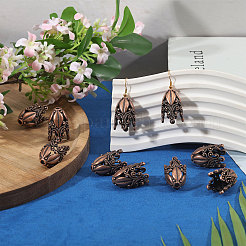 合金ビーズキャップ2袋  花  赤銅鉱  29x18.5~19mm  穴：3.7~3.8mm  5個/袋&nbsp;FIND-PH0038-39R