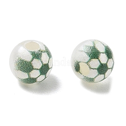 Sports Printed ABS Plastic Beads&nbsp;PL-CBA1C22-06