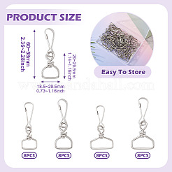 32種類のスタイルの鉄製回転留め具4個  混合図形  プラチナ  60~58mm  8個/スタイル&nbsp;IFIN-TA0001-79