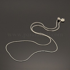 Anti-Tarnish Rhodium Plated 925 Sterling Silver Boston Link Chain Necklaces&nbsp;X-STER-E033-56