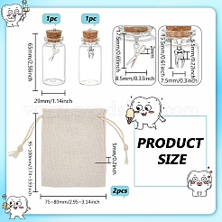 Transparent Glass My First Curl and My First Tooth Book Keepsake Bottle&nbsp;AJEW-FG00016