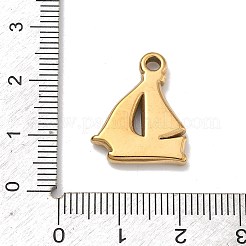 304ステンレスペンダント  ヨットチャーム  イオンプレーティング（ip）  長持ちメッキ  ゴールドカラー  20x16x2.5mm  穴：2mm&nbsp;STAS-K311-14G