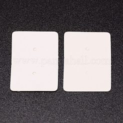紙のピアスディスプレイカード  長方形  ホワイト  3.5x2.5x0.05cm  100個/袋&nbsp;DIY-TAC0012-50B