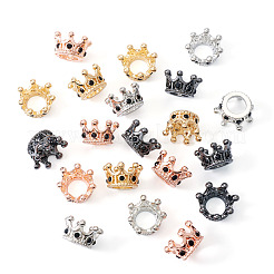 20個 4色合金ヨーロピアンビーズ  大穴ビーズ  ラインストーン付き  クラウン  ミックスカラー  11.5x6mm  穴：5mm  5個/カラー&nbsp;MPDL-TA0001-06