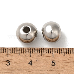 変色しにくい304ステンレススチールビーズ  ラウンド  ステンレス鋼色  10x8mm  穴：3mm&nbsp;STAS-N009-10
