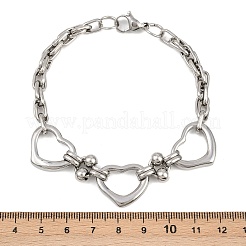 201 Stainless Steel Cable Chain Bracelets for Women&nbsp;BJEW-B143-14P