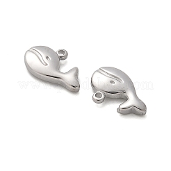 304ステンレスペンダント  クジラのチャーム  変色防止  ステンレス鋼色  12.5x17.5x3.5mm  穴：1.6mm&nbsp;STAS-L022-484P