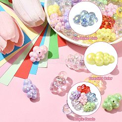 50PCSアクリルビーズ  ABカラーメッキ  雲  ミックスカラー  15~33x22.5~29.5x16.5~20.5mm  穴：2mm&nbsp;OACR-CJ0002-12