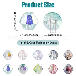 500Pcs 10 Colors Transparent Colours Glass Seed Beads&nbsp;GLAA-YW0005-85