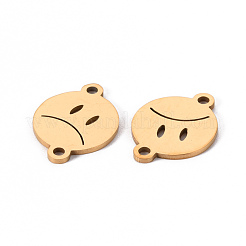 201 ステンレススチールリンクコネクター  レーザー切断  ミーム  ゴールドカラー  16x12x1mm  穴：1.4mm&nbsp;X-STAS-S110-091G
