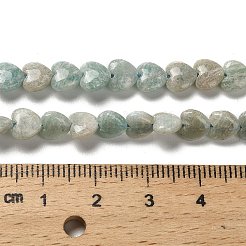 天然石アマゾナイトビーズ連売り  ハート  5.5x6~6.5x2.5~3mm  穴：0.7mm  約69~72個/連  14.88~15.2（37.8~38.6センチメートル）&nbsp;G-P575-C12-6mm