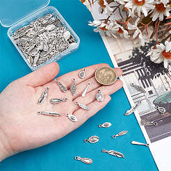 150pcs10スタイルチベットスタイルアロイペンダント  アンティークシヴァー  混合図形  15~26x4~9mm  15個/スタイル&nbsp;FIND-PH0061-78