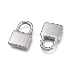 変色しにくい304ステンレススチールペンダント  ロック  ステンレス鋼色  18.7x12.5x3mm  穴：7x6mm&nbsp;STAS-K207-10P