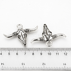 合金のチベット風チャーム  牛の頭  カドミウムフリー＆ニッケルフリー＆鉛フリー  アンティークシルバー  31x45x5.5mm  穴：4.5mm  約240個/1000g&nbsp;TIBEP-Q078-10AS-NR