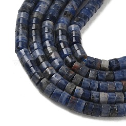 天然石ソーダライトビーズ連売り  ヒシビーズ  フラットラウンド/ディスク  4~4.5x2.5mm  穴：0.6mm  約152個/連  15.04''（38.2センチメートル）&nbsp;G-F631-A46