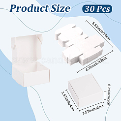 紙製折りたたみ箱30個  段ボール箱  私書箱  正方形  ホワイト  4.1x3.8x2cm&nbsp;CON-CN0001-28