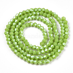 Opaque Solid Color Electroplate Glass Beads Strands&nbsp;EGLA-A039-P2mm-A21