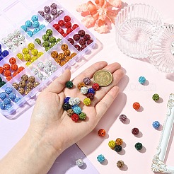 150Pcs 15 Colors Pave Disco Ball Beads&nbsp;RB-YW0001-27
