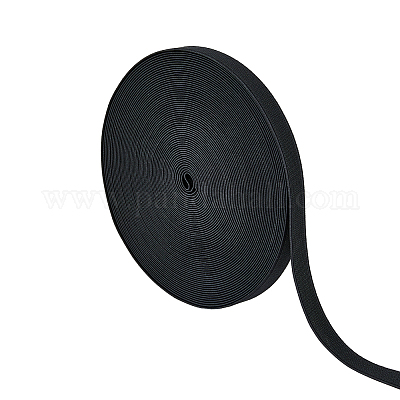 ポリエステル弾性コード  フラット  ブラック  15.5mm  約17.50ヤード（16m）/ロール&nbsp;OCOR-WH0085-37C-1