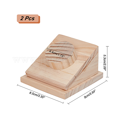 木製ブレスレットディスプレイスタンド  長方形  ビスク  9x8.5x5.3cm&nbsp;BDIS-WH0008-06-1