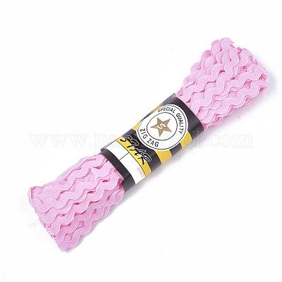ポリプロピレン繊維リボン  波形  パールピンク  7~8mm  15ヤード/バンドル  6のバンドル/袋&nbsp;SRIB-S050-B11-1