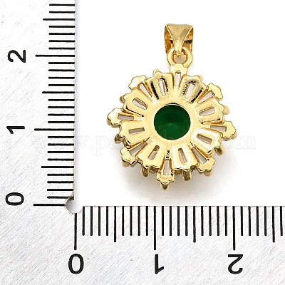 Brass Micro Pave Cubic Zirconia Pendants&nbsp;KK-K401-34G-03-1