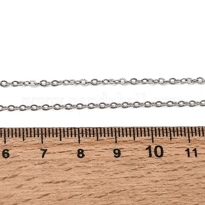12mm 304ステンレススチール製テクスチャードアズキチェーンネックレス
