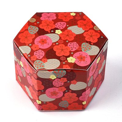 六角形のお菓子の包装箱 結婚披露宴のギフト用の箱 ボックス 花