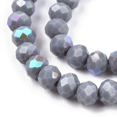 Electroplate Opaque Solid Color Glass Beads Strands&nbsp;EGLA-A034-P10mm-L23-1