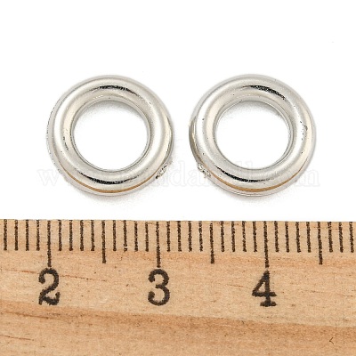 CCBプラスチックビーズ  丸いリング  プラチナ  12x2.8mm  穴：7mm&nbsp;CCB-L014-01B-P-1