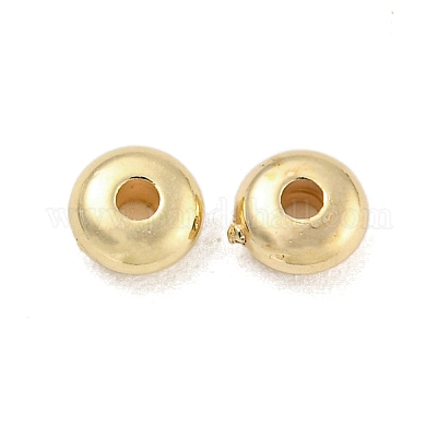 Ccbプラスチックスペーサービーズ  フラットラウンド  ゴールドカラー  4x1.8mm  穴：1.2mm&nbsp;CCB-L014-02D-G-1