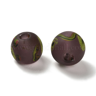Handmade Frosted Lampwork Beads&nbsp;LAMP-C016-04C-06-1