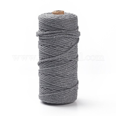 工芸品の編み物用の綿糸  グレー  3mm  約109.36ヤード（100m）/ロール&nbsp;KNIT-PW0001-01-33-1