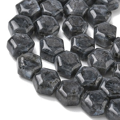 天然ラルビカイトビーズ連売り 六角 10~10.5x11~11.5x6.5~7mm 穴：1mm