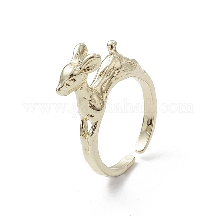 Rack Plating Brass Open Cuff Rings RJEW-K257-37G-1